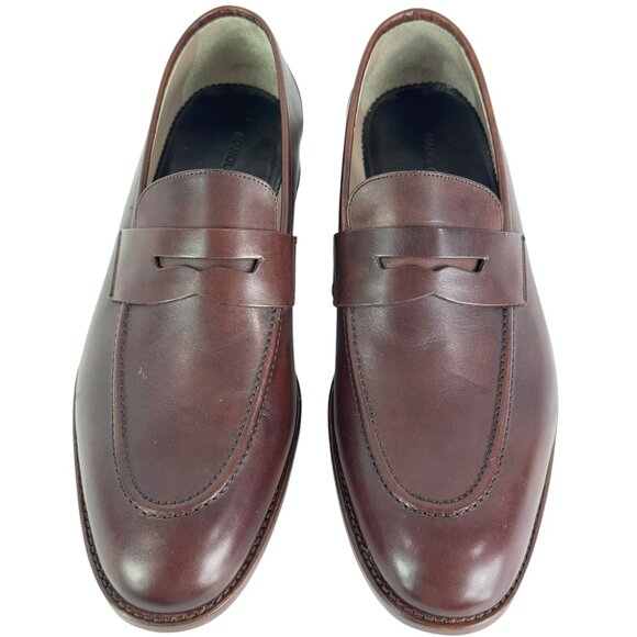 MANOLO BLAHNIK Brown Leather Men\'s Penny Loafers Made in Italy 8.5UK - 9.5US main image 4
